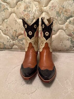 Old Gringo Brown, Black & Cream Embroidered Western Boots